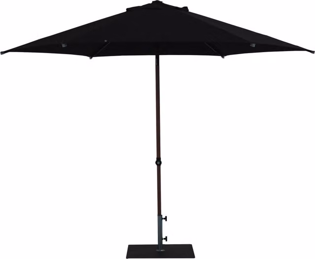 Ombrellone da Giardino Ø3 m Palo Ø38 mm in Alluminio Effetto Legno Tessuto Olefin Trend Wood Nero
