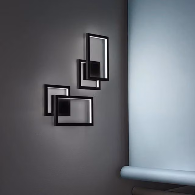 Applique Moderna Cross Perenz in Alluminio Nero Opaco con LED da 20W Dimmerabile IP20