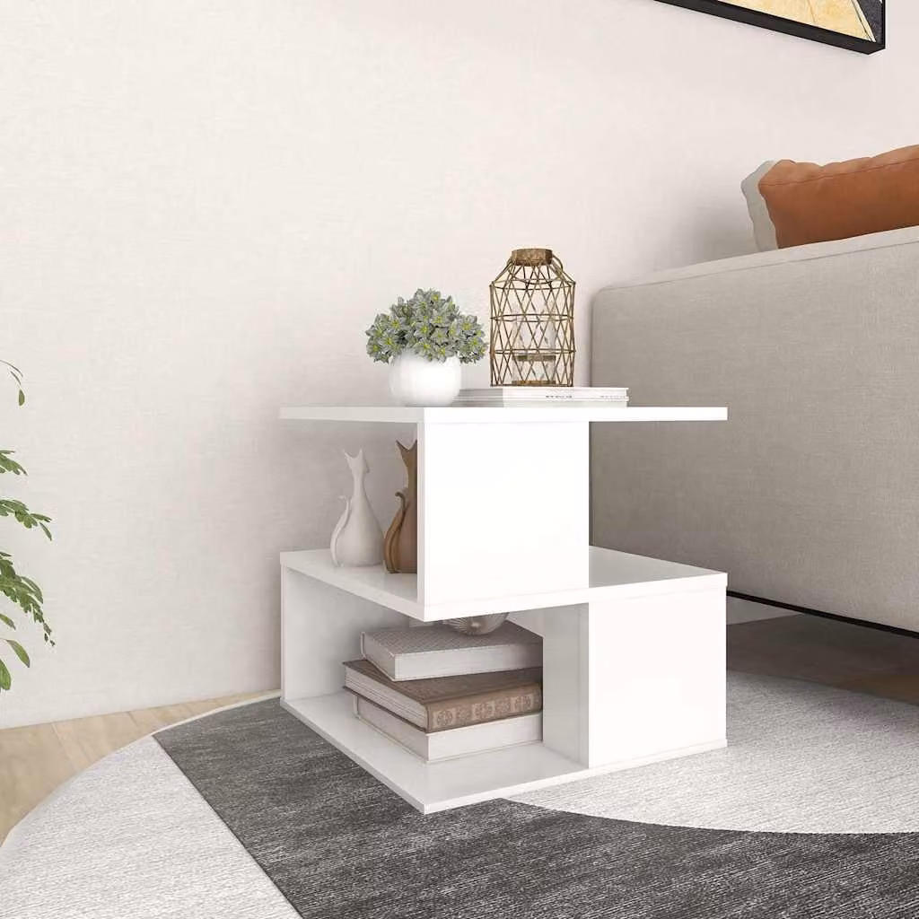 vidaXL Tavolino Quadrato Moderno Bianco in Legno L/P/H: 40 x 40 x 40 cm