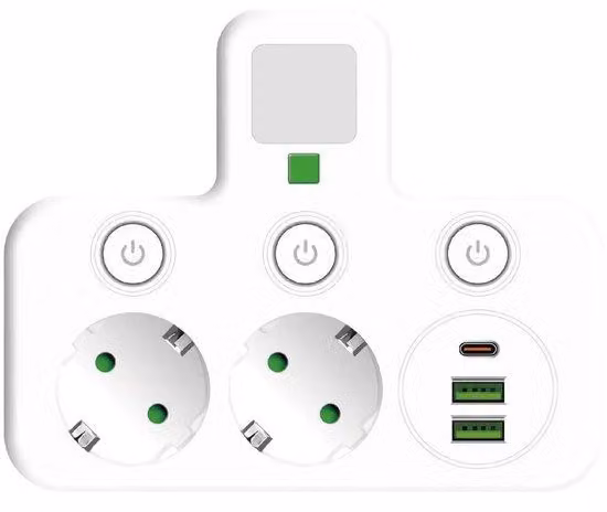 Presa a muro UE con interruttore separato e funzione di ricarica USB