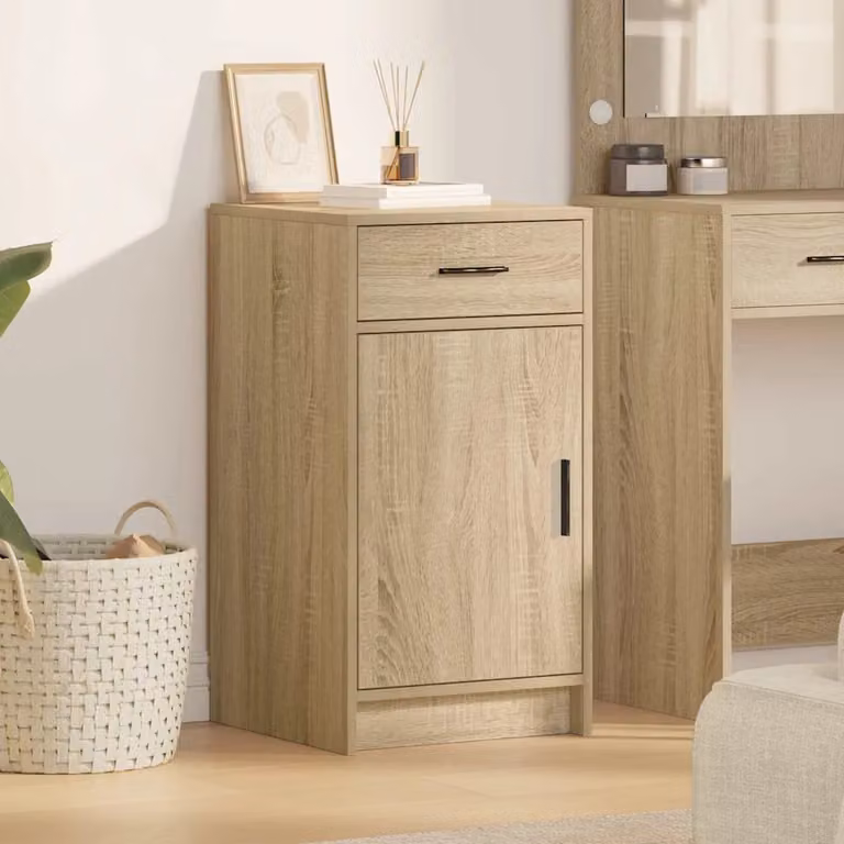 Credenza moderna vidaXL in legno ingegnerizzato Rovere Sonoma, colore beige e marrone, L: 40 cm, P: 40.5 cm, H: 75 cm