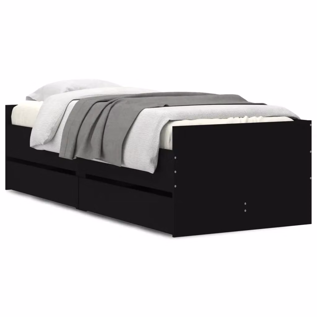 Giroletto moderno vidaXL con cassetti in legno nero L/P/H: 190 x 90 x 30 cm – 2