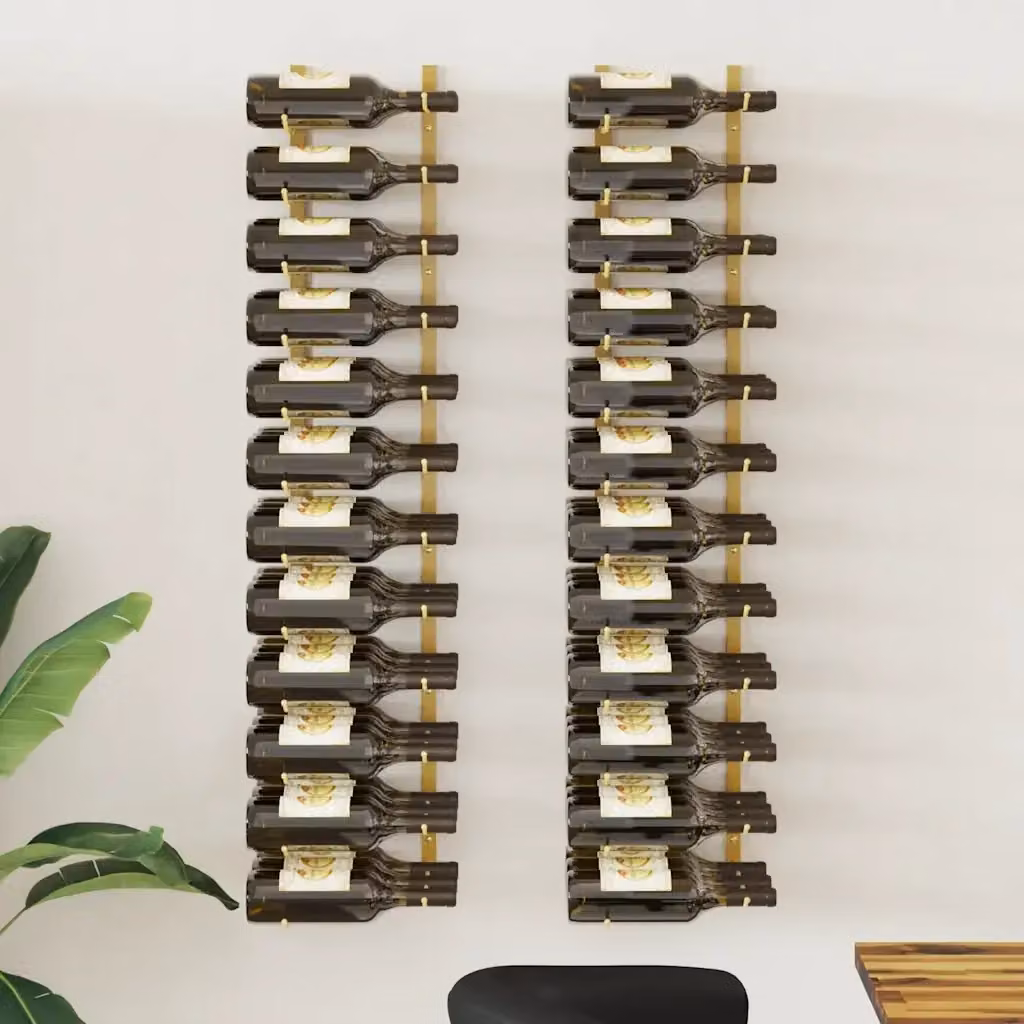 Set di 2 Portavini da Parete Design In Oro in Metallo per 36 Bottiglie CFW6015260 – 2