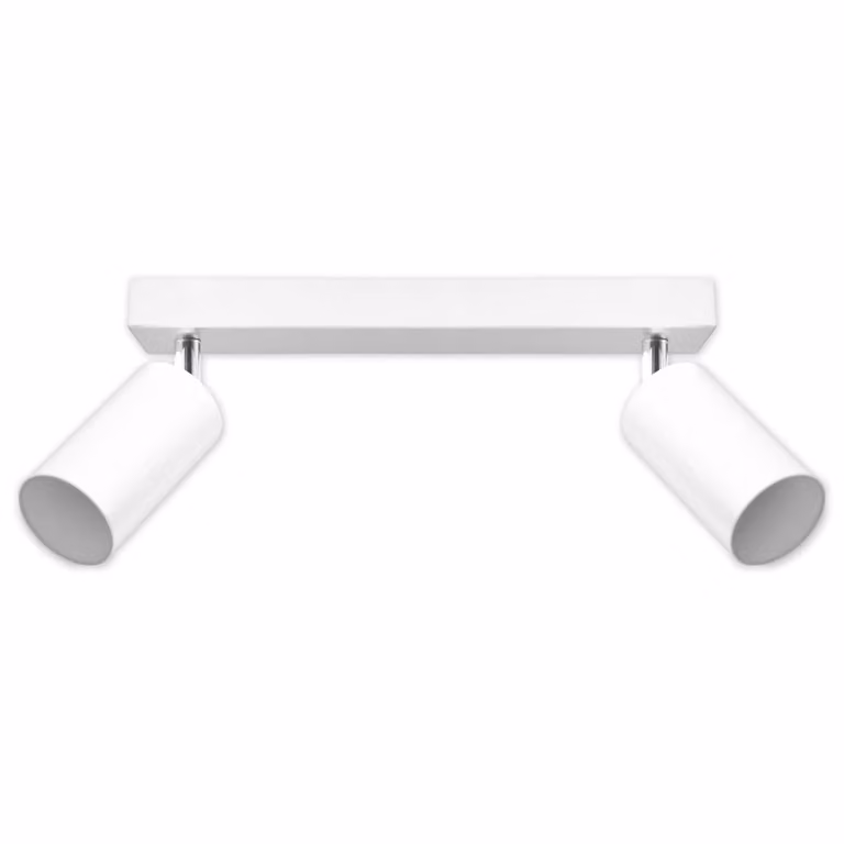 MasterLED Faretto da soffitto LED GU10 bianco opaco orientabile a 2 luci in alluminio IP20