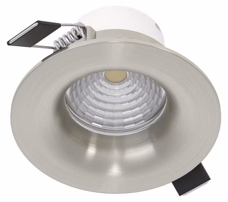 EGLO Set di 3 faretti LED da incasso Saliceto, con dimmer, plafoniere a soffitto rotonde e piatte, in alluminio color argento, luce bianco neutro, diametro 8,8 cm