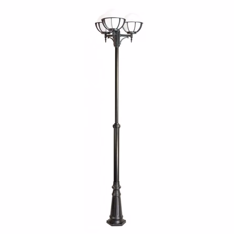 Lanterna da giardino 285 cm 3x bianco o fumé 25 cm 3xE27 nero IP43 SU-MA Sfere OGMWN 3 KPO 250