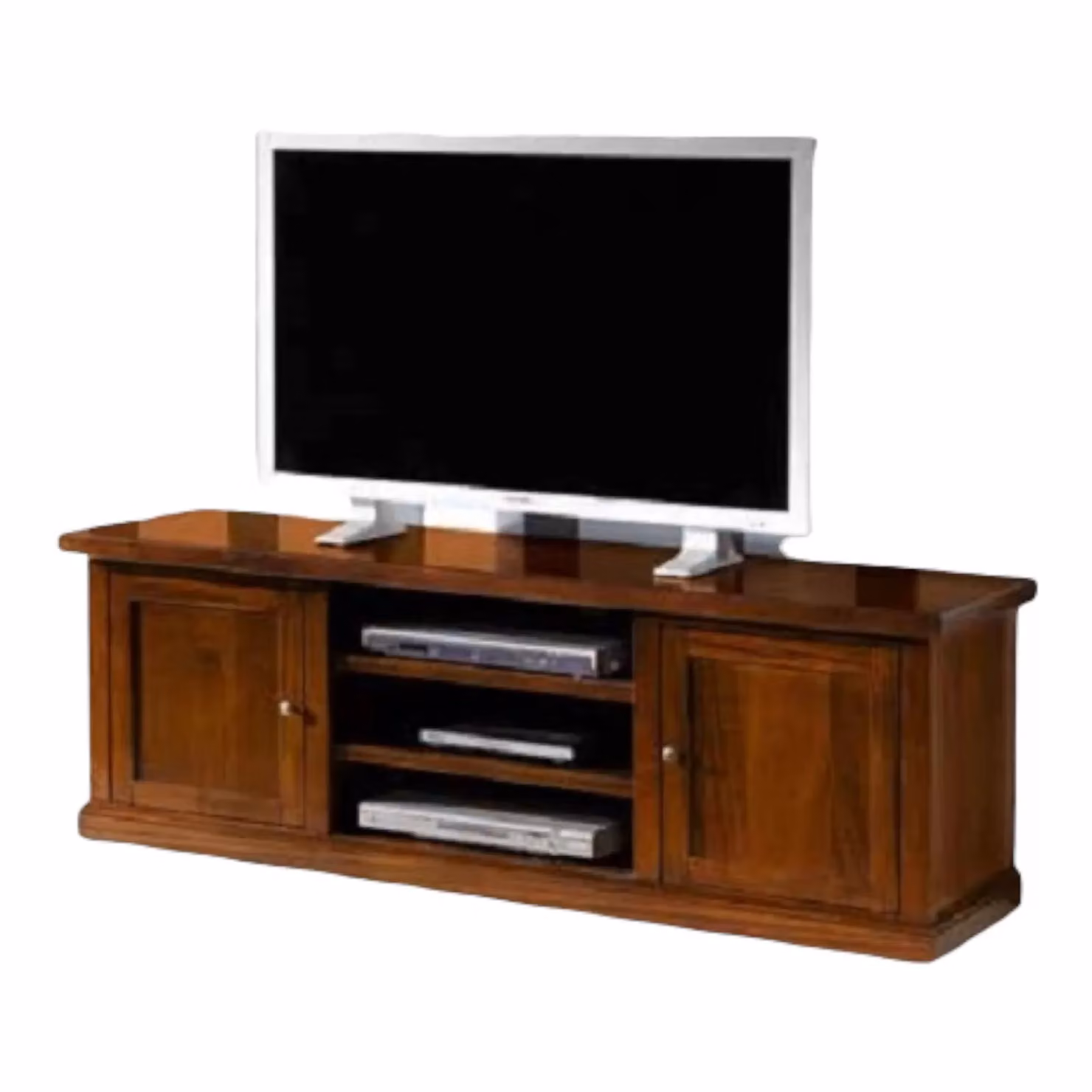 Porta TV in legno stile arte povera color noce Mobili 2G L: 160 cm, P: 45 cm, H: 56 cm – 1