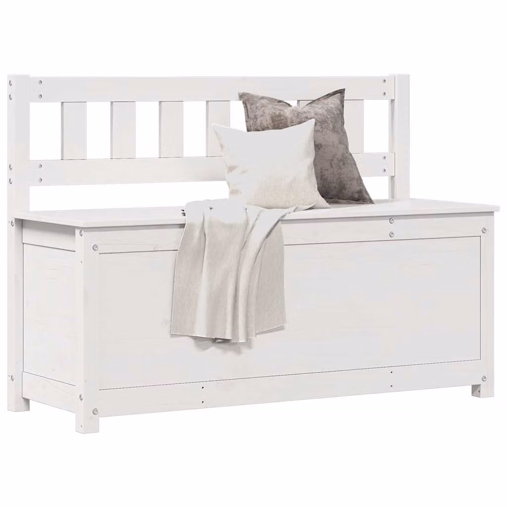 Panca vidaXL in legno massello di pino bianco, L 110 cm x P 41 cm x H 76,5 cm