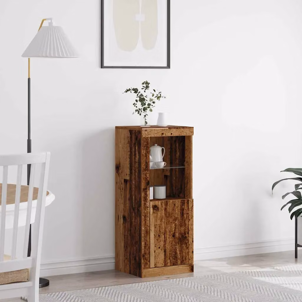 Madia moderna vidaXL con illuminazione LED in legno ingegnerizzato marrone L: 41 cm, P: 37 cm, H: 100 cm