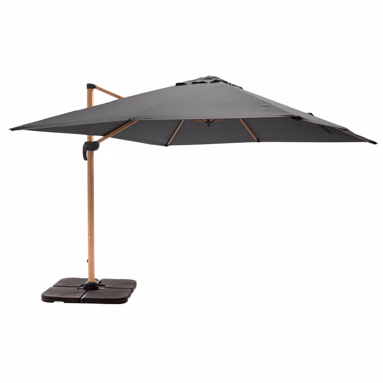 Ombrellone sporgente 3x3m e 4 piastrelle da riempire grigio - Oviala Brescia