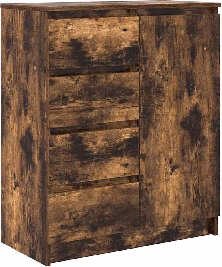 Credenza con Cassetti Rovere Fumo 71x35x84 cm in Truciolato