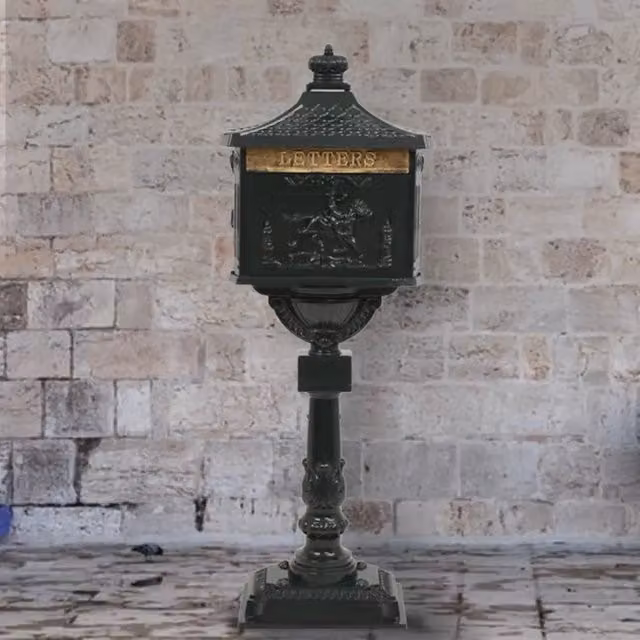 Cassetta della Posta da Terra vidaXL in Alluminio Verde H: 117 cm, L: 43 cm, P: 30 cm