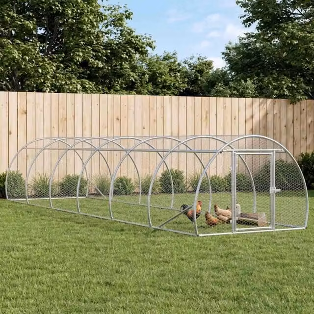 Pollaio Argento 600 x 150 x 100 cm Acciaio zincato 3434662