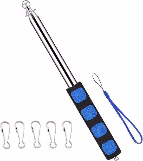 Asta telescopica per bandiera in acciaio inossidabile - 160 cm - Blu