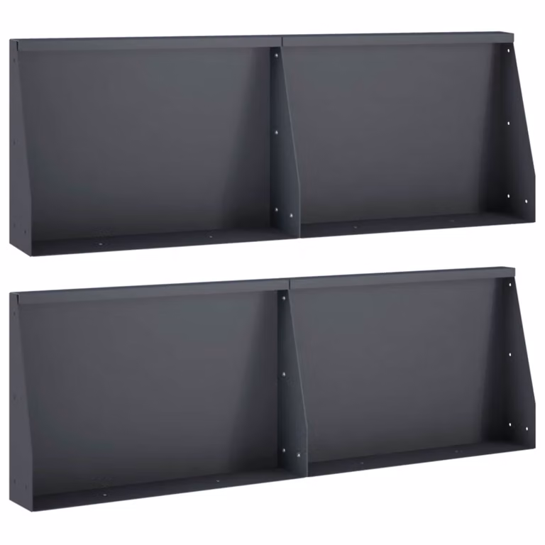Set di 4 muretti di contenimento per orto rialzato vidaXL in acciaio colore antracite L: 60 cm, P: 30 cm, H: 12 cm