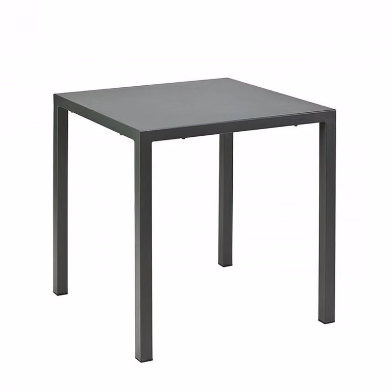 Tavolo MARSIGLIA in metallo antracite 70×70 cm, impilabile