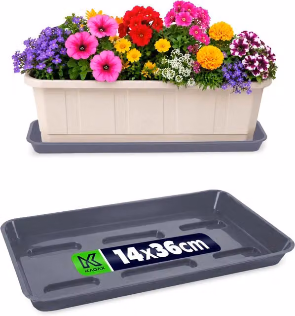 Supporto per vaso da fiori KADAX 40 cm, fioriera da balcone, vassoio in plastica