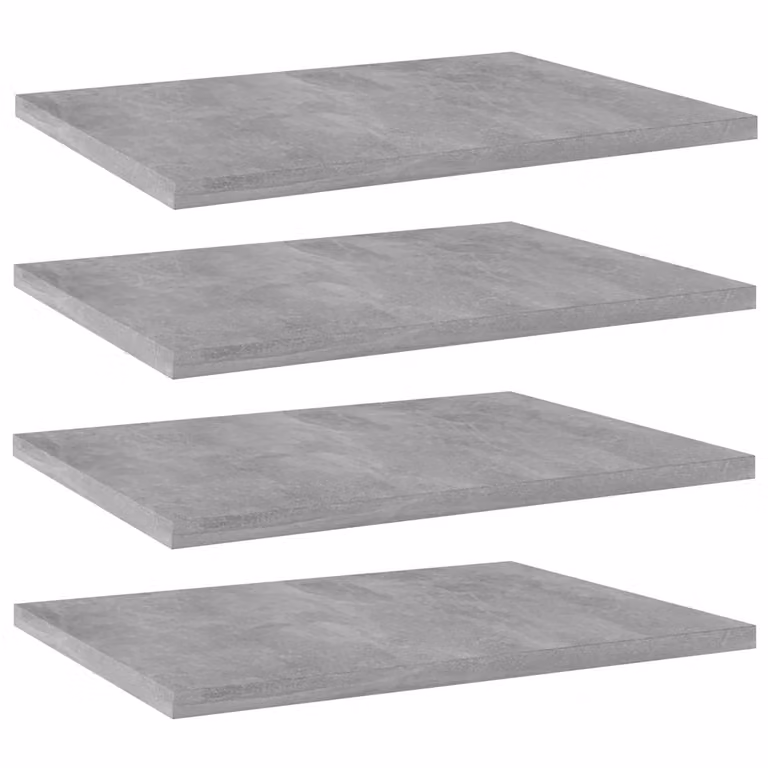 Set di 4 ripiani per libreria da parete vidaXL in legno multistrato, colore grigio cemento, L: 40 cm, P: 30 cm, H: 1,5 cm