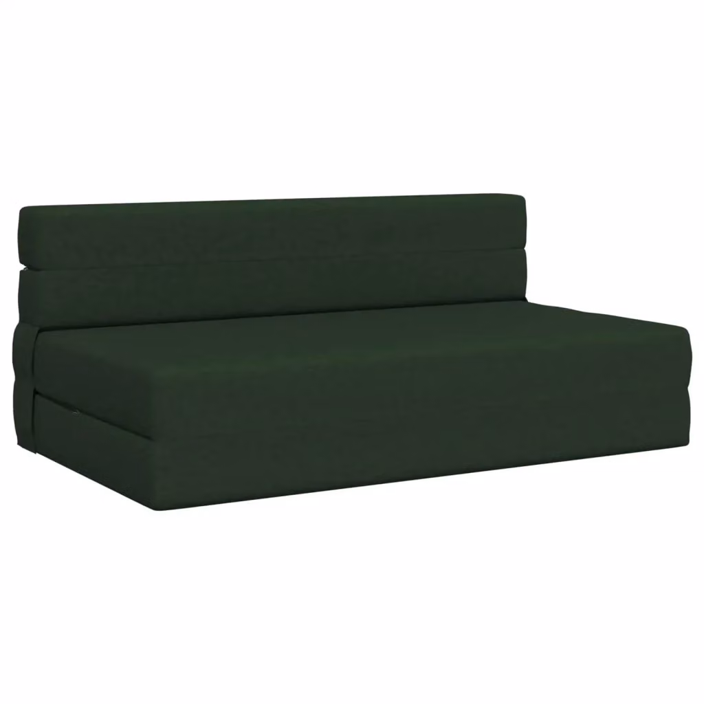 Divano Letto Pieghevole Moderno vidaXL Verde con Struttura Imbottita L: 152 cm, P: 86,5 cm, H: 60 cm – 2
