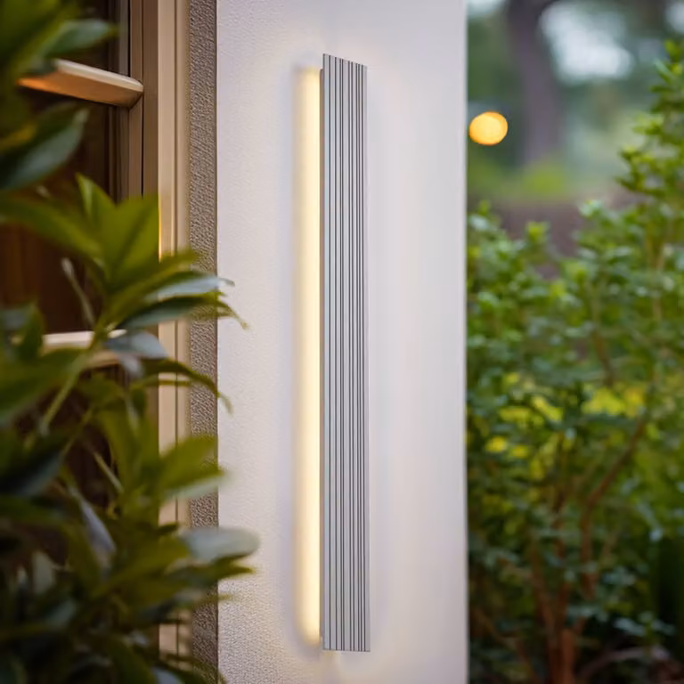 Applique da esterni a LED Melira Lucande, Alluminio / Grigio / Zincato, Alluminio, Moderno, Applique LED da esterni