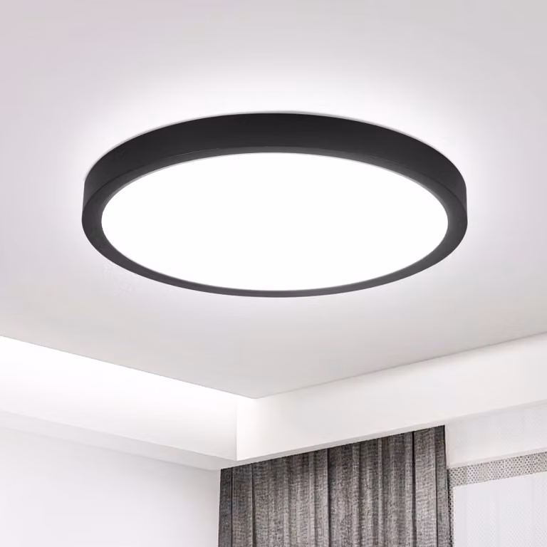 ZMH lampada da soffitto LED da bagno -15W nero corridoio lampada rotonda corridoio illuminazione soffitto freddo bianco bagno lampada piccola per cucina bagno camera da letto
