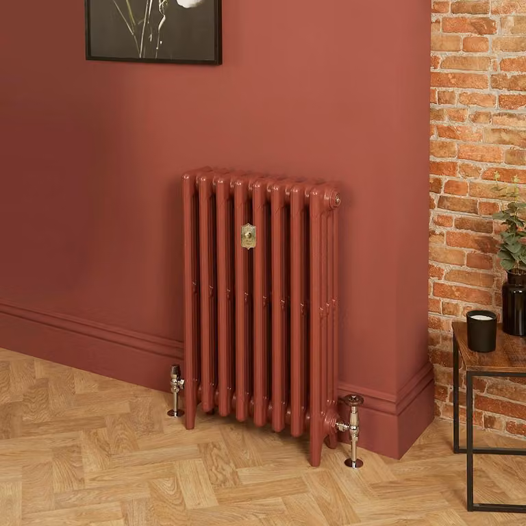 Radiatore Tradizionale in Ghisa a 4 Colonne - Alto 760mm - Finitura Rosso Mattone Eating Room Red di Farrow & Ball - Mercury