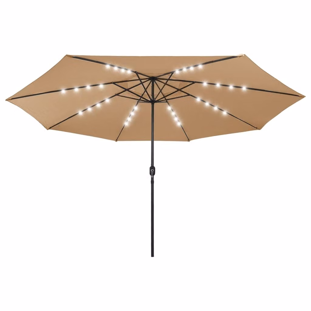 Ombrellone da Giardino con Luci LED 400 cm Tortora