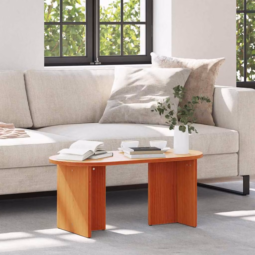 Maison Exclusive - Tavolino da salotto marrone cera 80 x 39,5 x 35 cm Legno massello di pino