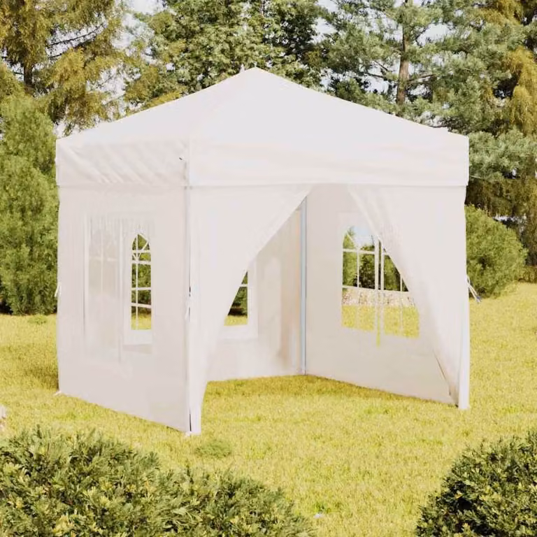 vidaXL Tenda per Feste Pieghevole con Pareti Laterali con Finestra Bianco