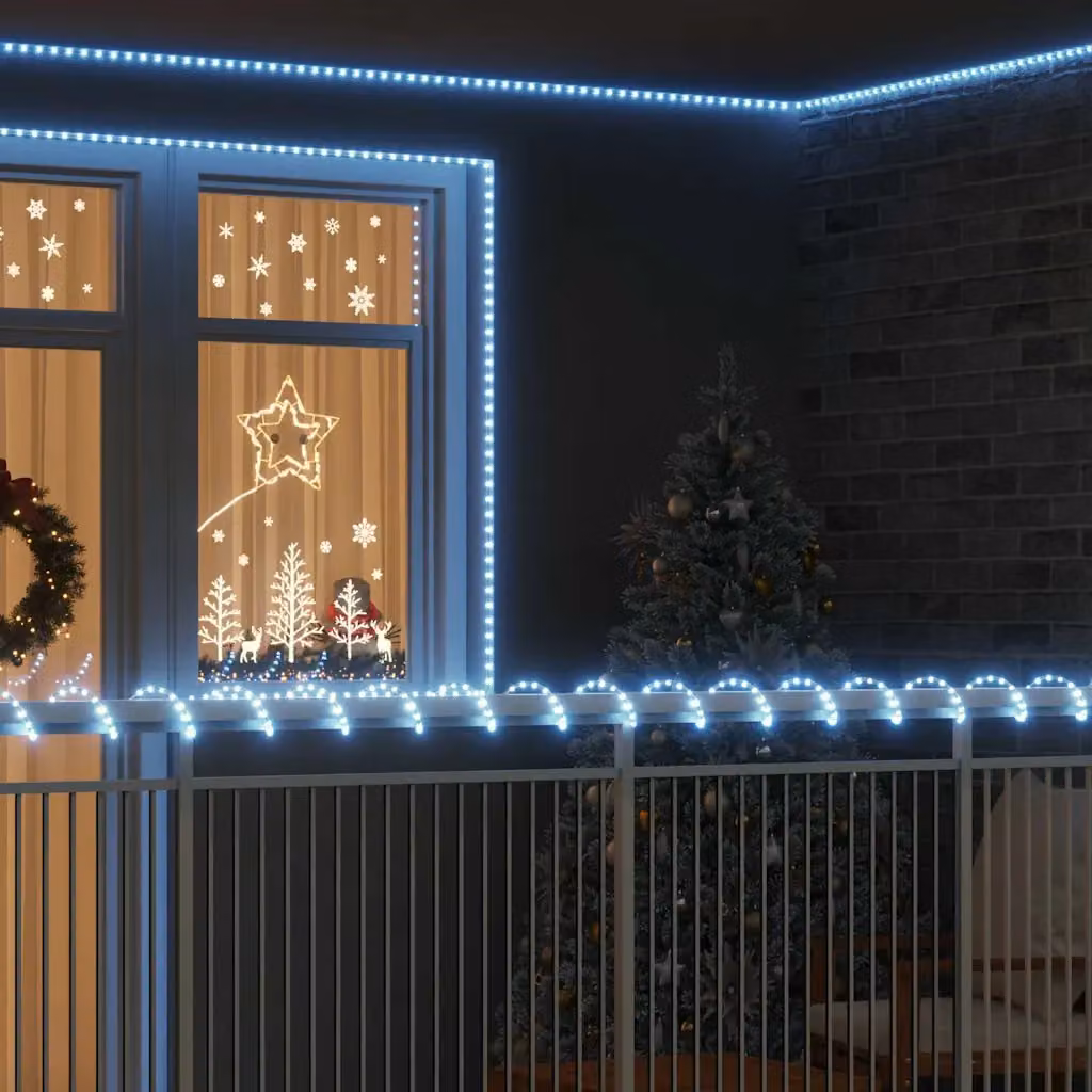 vidaXL Luce a corda con 480 LED Bianco Freddo, 20 m, Trasparente/Bianco con Telecomando e Protezione IP44