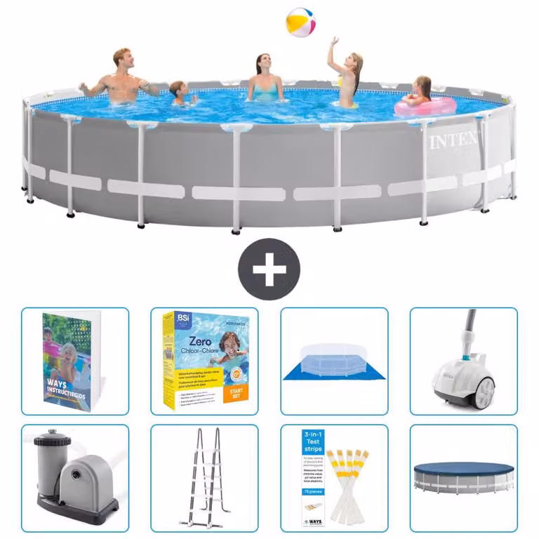 Struttura per piscina a forma di prisma - 610x132 cm - composta da 7 elementi - modello S544