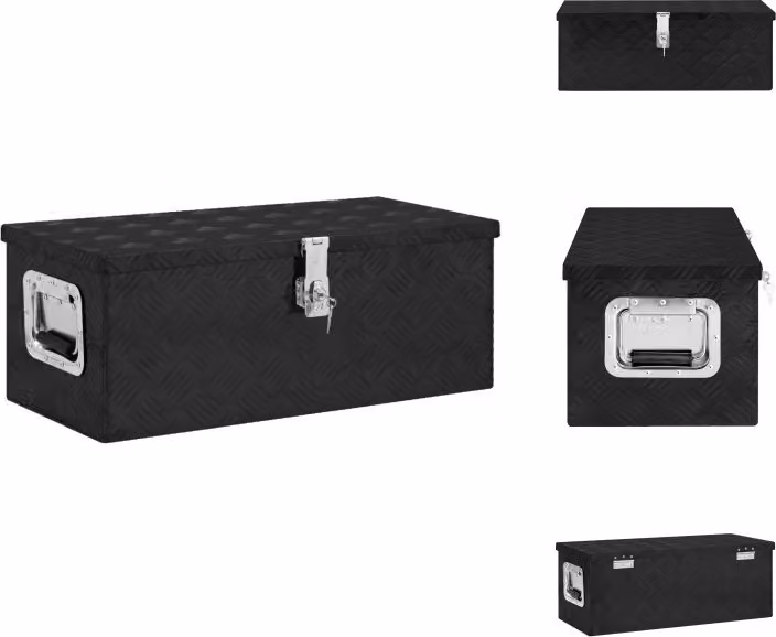vidaXL Cassetta portaoggetti nera 70x31x27 cm in alluminio - Cassette portautensili