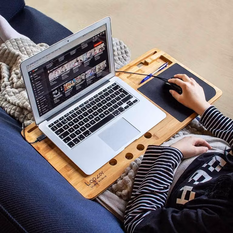 Supporto a ginocchio per laptop in bambù - Scrivania mobile