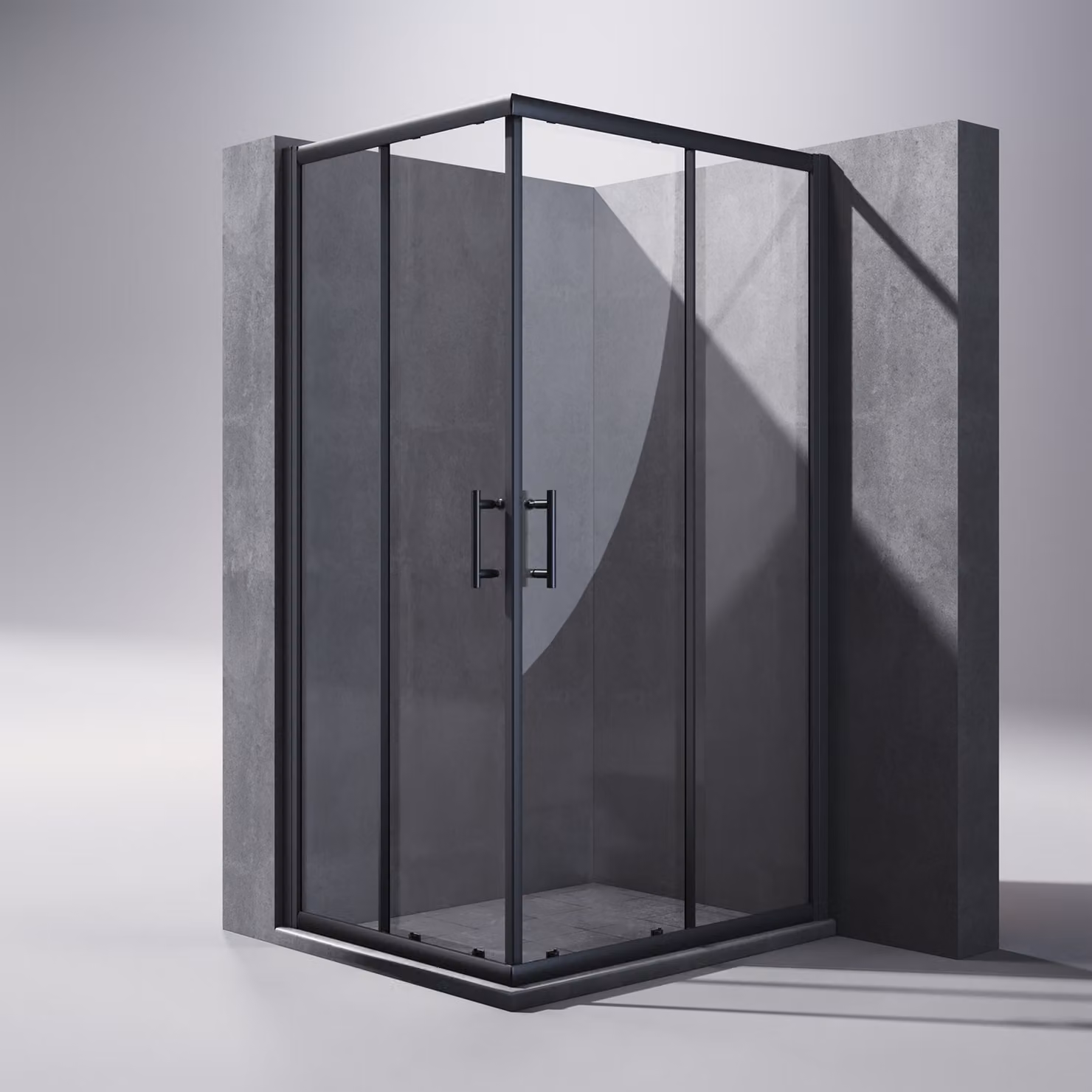 SONNI 70x100x195cm nero angolo doccia porta scorrevole cabina doccia doppia porta doccia ingresso angolare ESG vetro doccia cabina doccia