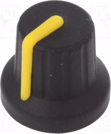 2 manopole rotative in gomma, marca Kuntoff, con indicatore, albero di diametro 6 mm, diametro totale 16x15,1 mm, modello FC72605S