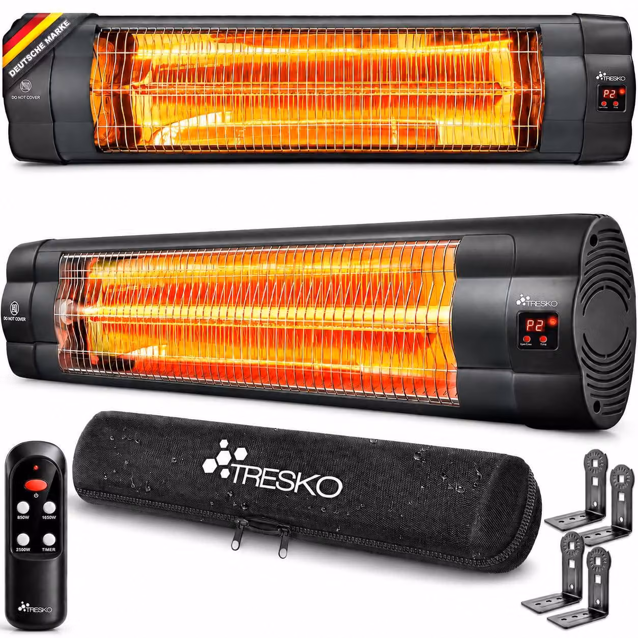 Riscaldatore da esterno a infrarossi, da montare a parete, 2500 W, colore antracite