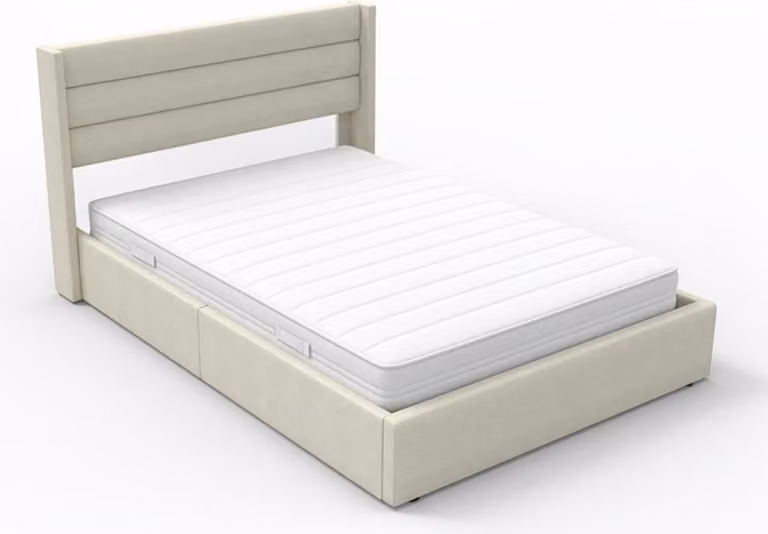 Letto HOME DELUXE LED – 160 x 200 cm, beige | Letto imbottito con illuminazione
