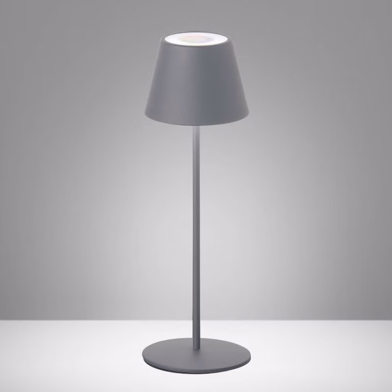 FH Lighting Lampada LED esterni Cosenza con accu RGBW grigio Cosenza, dimmerabile, Alluminio / Grigio / Zincato, Soggiorno / Sala da pranzo, Metallo, Moderno