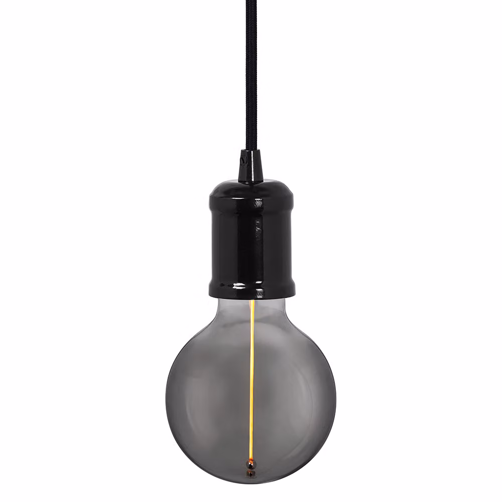 LEDVANCE Vintage 1906 BOBBIN E27 lampada a sospensione, nero, max. 25W (LED 15W), base E27, baldacchino rotondo, lampada a sospensione per interni, combinazione con 1906 Vintage o lampade smart