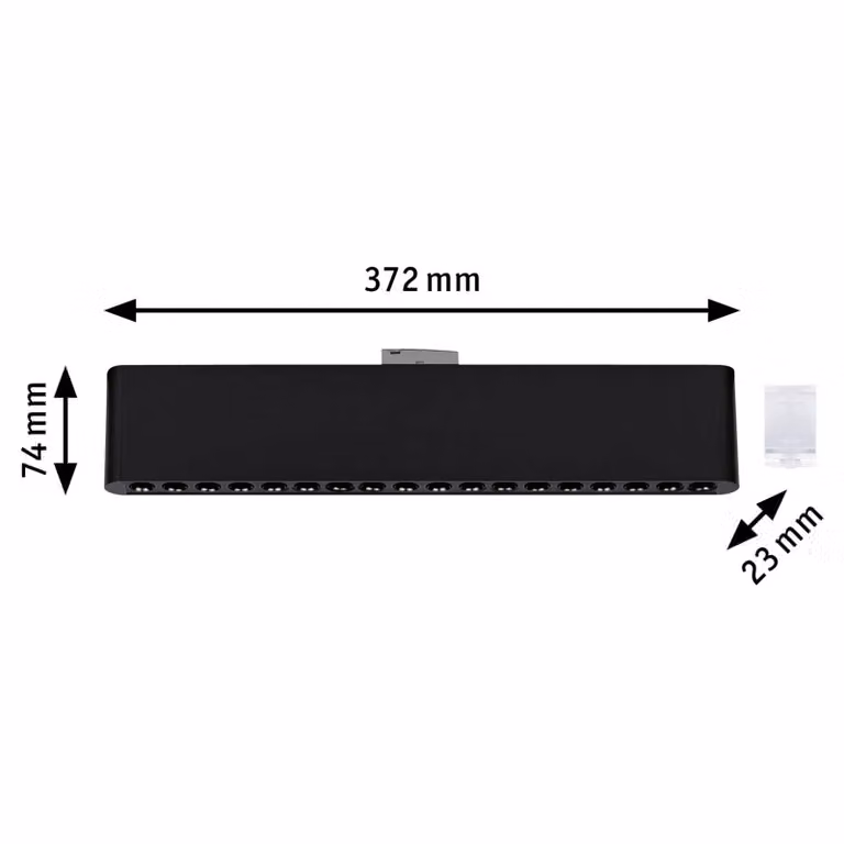 Paulmann Lampada da binario a LED URail Zelos, nera, 3.000 K, 37 cm dimmerabile, Nero, Soggiorno / Sala da pranzo, Alluminio, Moderno