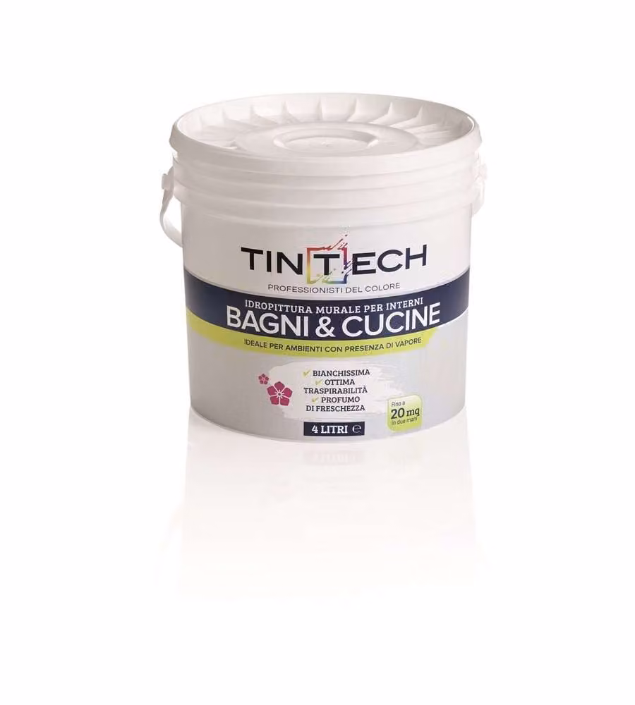 Tintech Idropittura Traspirante Bianco 4L - Alta Resistenza al Vapore