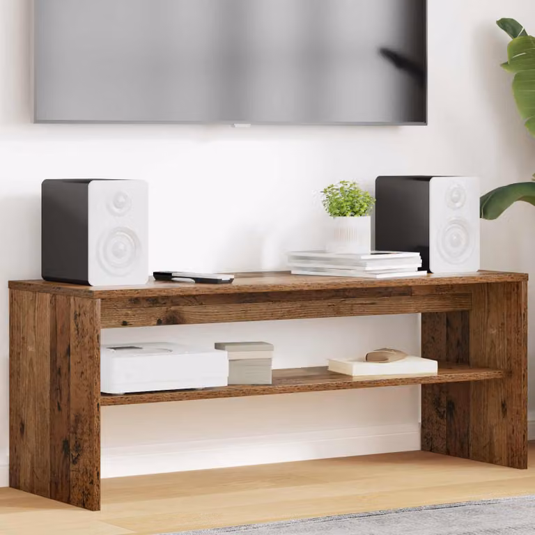 Mobile TV vidaXL in legno vecchio marrone con scomparti multimediali L 100 x P 35 x H 40 cm