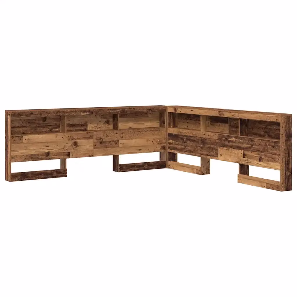 Testata del letto con contenitore e ripiano integrato vidaXL in legno e metallo marrone L: 217,5 cm, P: 19,9 cm, H: 76,5 cm – 2