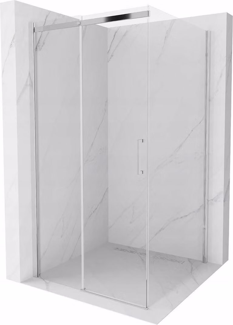 Mexen Omega cabina doccia scorrevole 100 x 100 cm, trasparente, cromo - 825-100-100-01-00