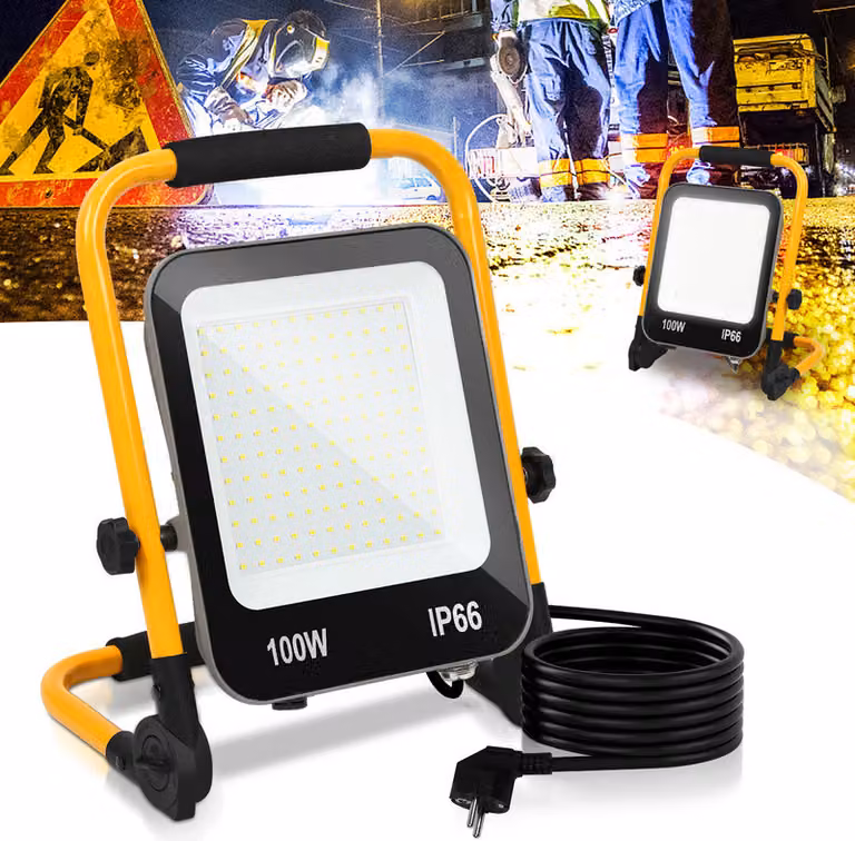 Clanmacy 100W bianco freddo LED faretto da costruzione 6000K luce di lavoro LED proiettore luce di lavoro