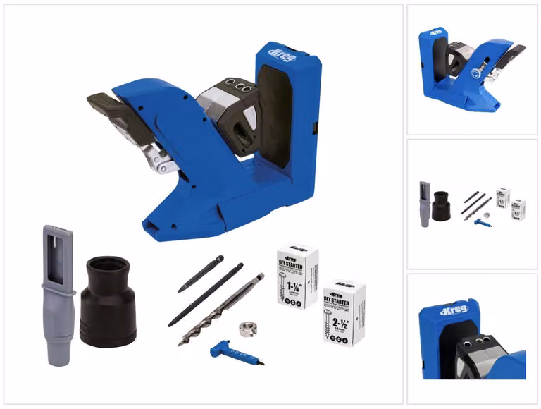 KREG Pocket Hole Jig 720 Dima di foratura ( KPHJ720 ) + Punte a gradino + Punta + Viti
