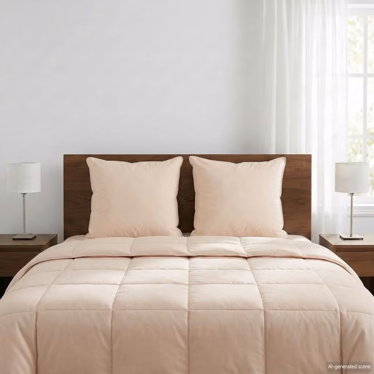 Set di 2 cuscini quadrati vidaXL in fibra di kapok e cotone, colore beige, L/P: 40 x 40 cm