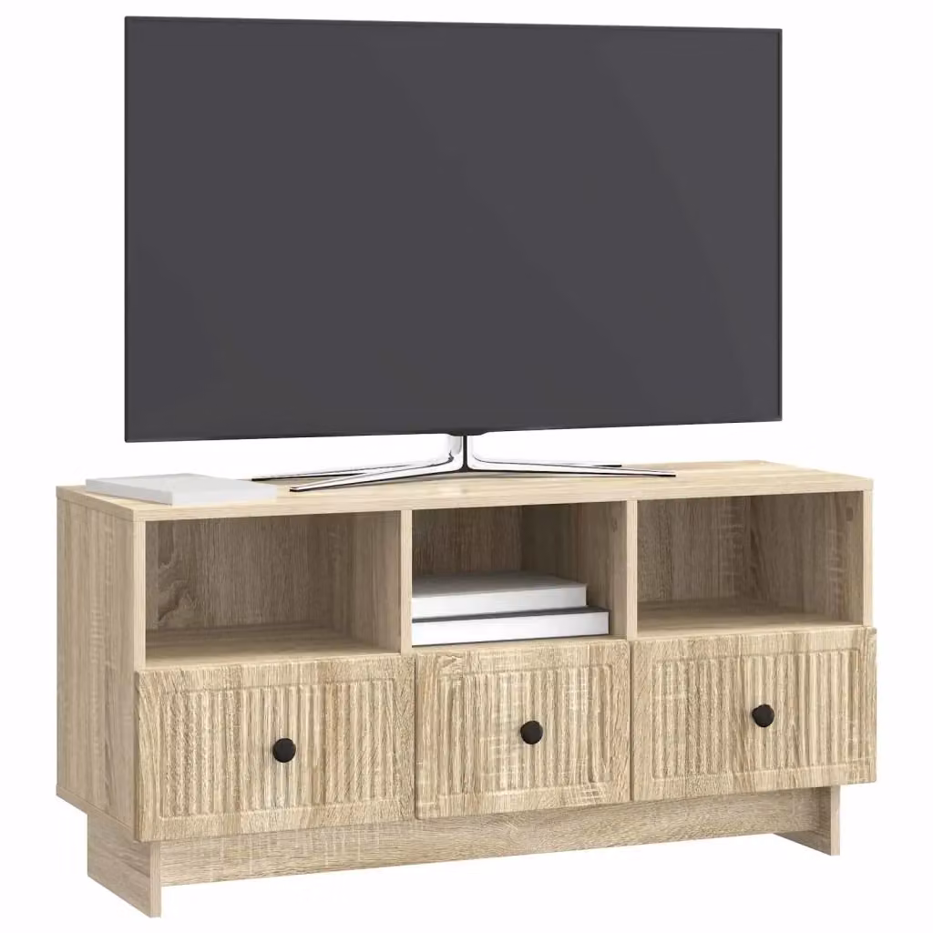 Mobile TV-Credenza Moderno Design In in Rovere Sonoma Beige, L: 102 cm, P: 34,5 cm, H: 50 cm – 2