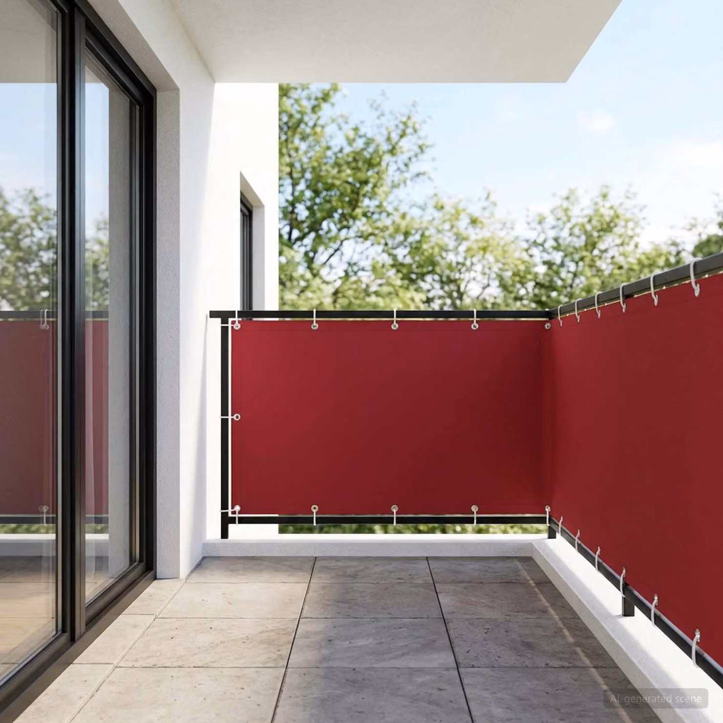 Schermo di privacy per balcone vidaXL, colore rosso, L: 300 cm, H: 150 cm