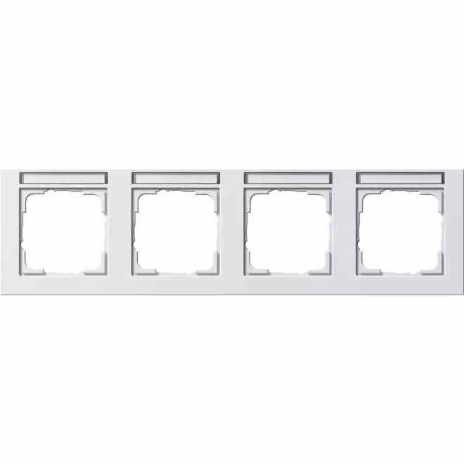 Cornice di copertura 4f. rws/matt orizzontale, a incasso. - Cornice a 4 moduli bianca 109422